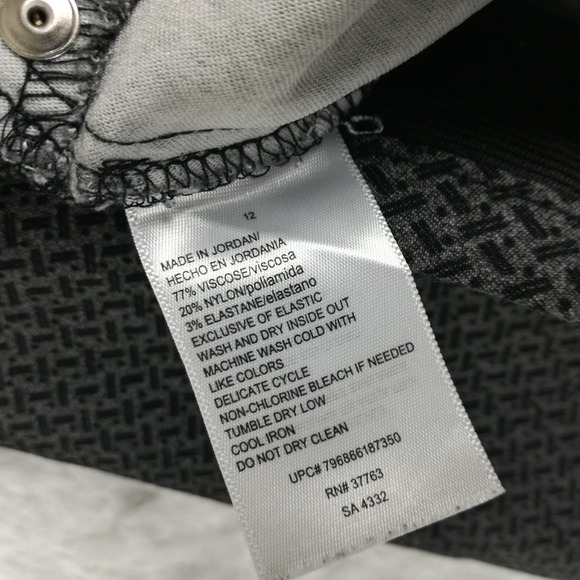 Rafaella Womens Pants Legging Gray Black Geometric Pull On High Rise Stretch 12 - Picture 7 of 10